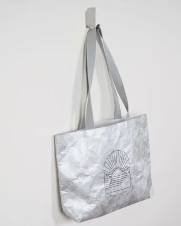 Tyvek Bag — Silver Tyvek, one-color print