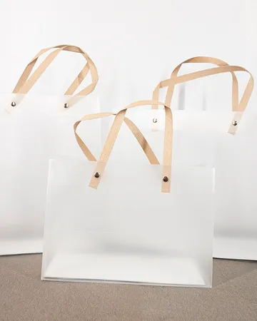 PP 磨砂袋 — 偽竹片提把・三只組